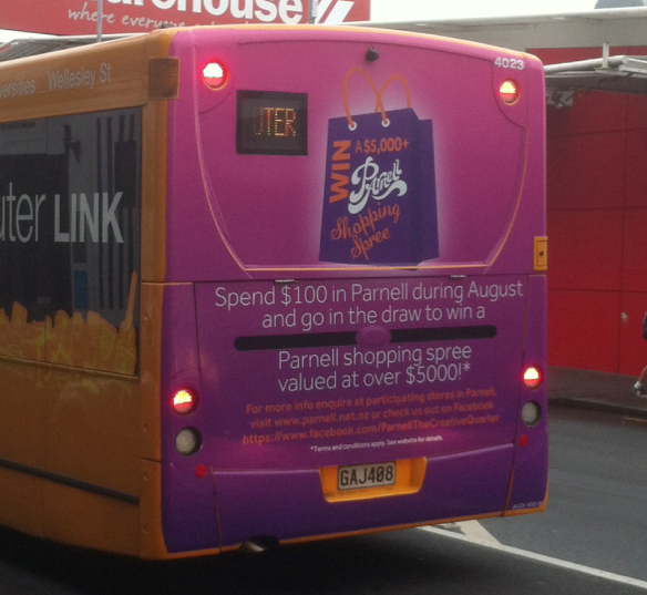 Parnell promotional bus back