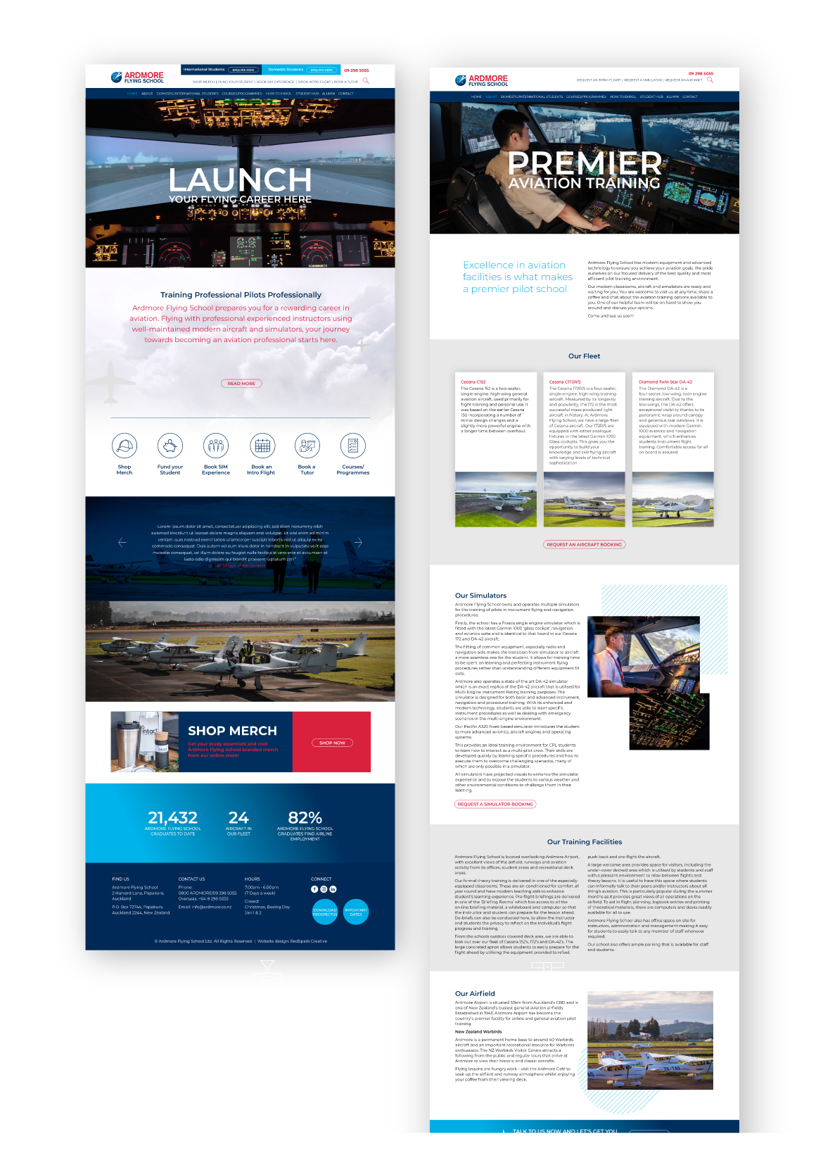 New website design and build for Ardmore Flying School
