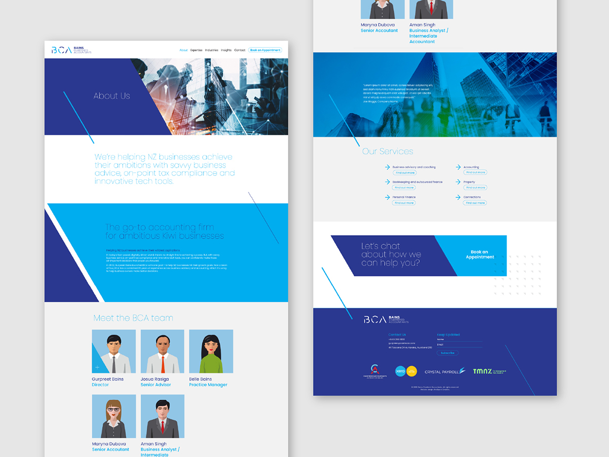 Website for chartered accounting firm