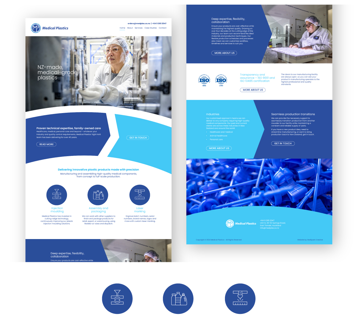 New website for plastic components manufacturing company who specialise in the medical industry