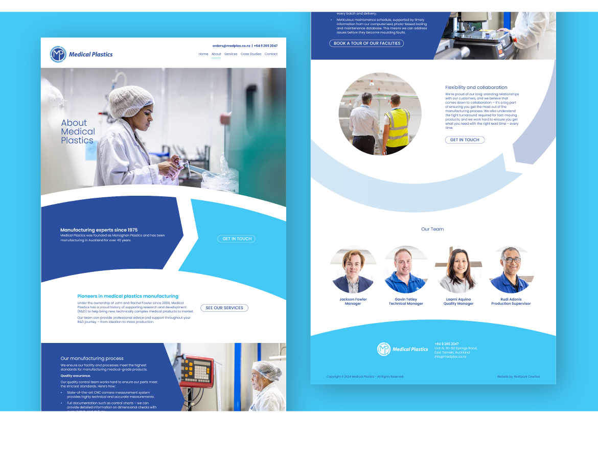 New website for plastic components manufacturing company who specialise in the medical industry