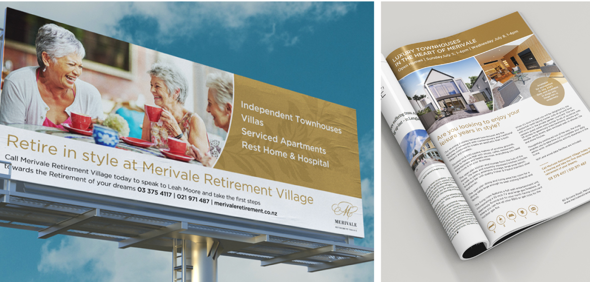 Brand identity design and build for a luxury retirement village in Christchurch