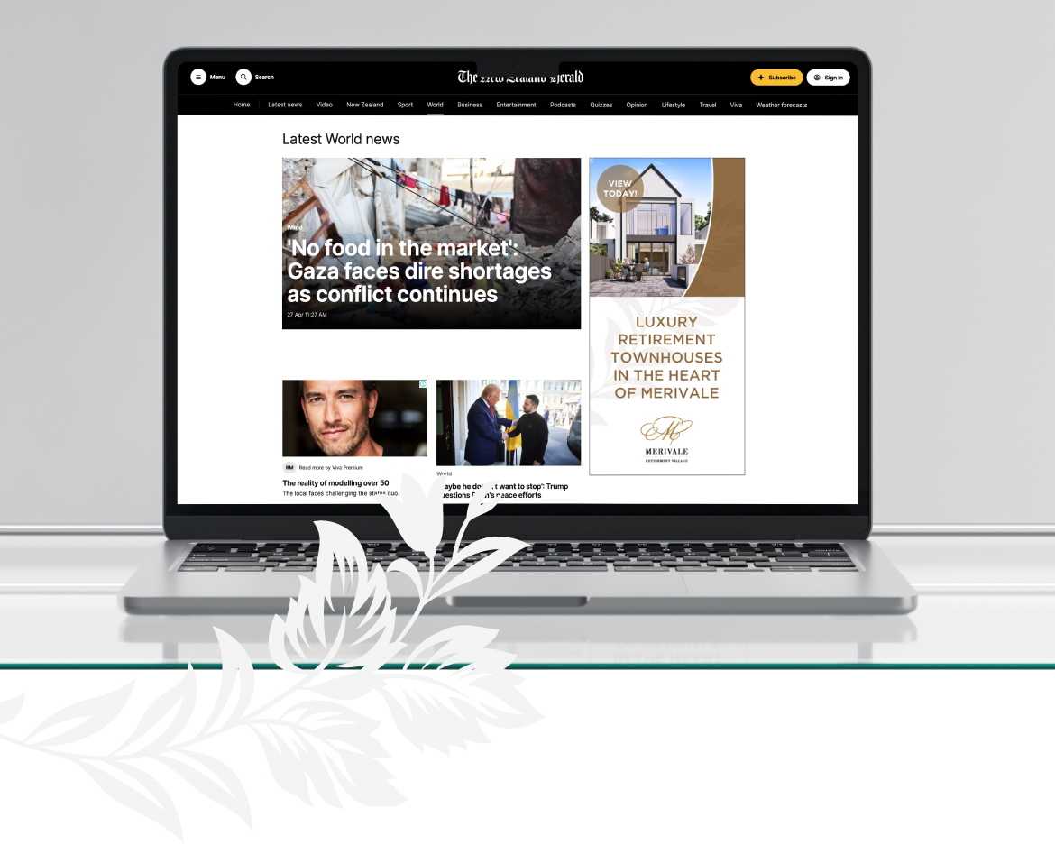 Digital advertising design and build for a luxury retirement village in Christchurch
