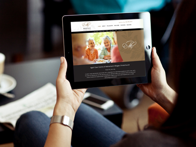 Website design and build for a luxury retirement village in Christchurch