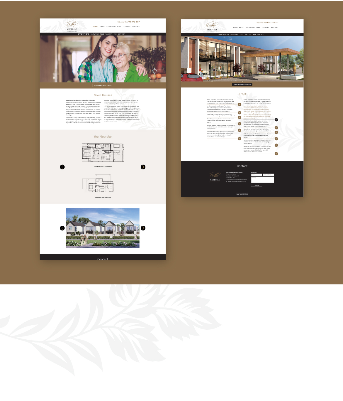 Website design and build for a luxury retirement village in Christchurch