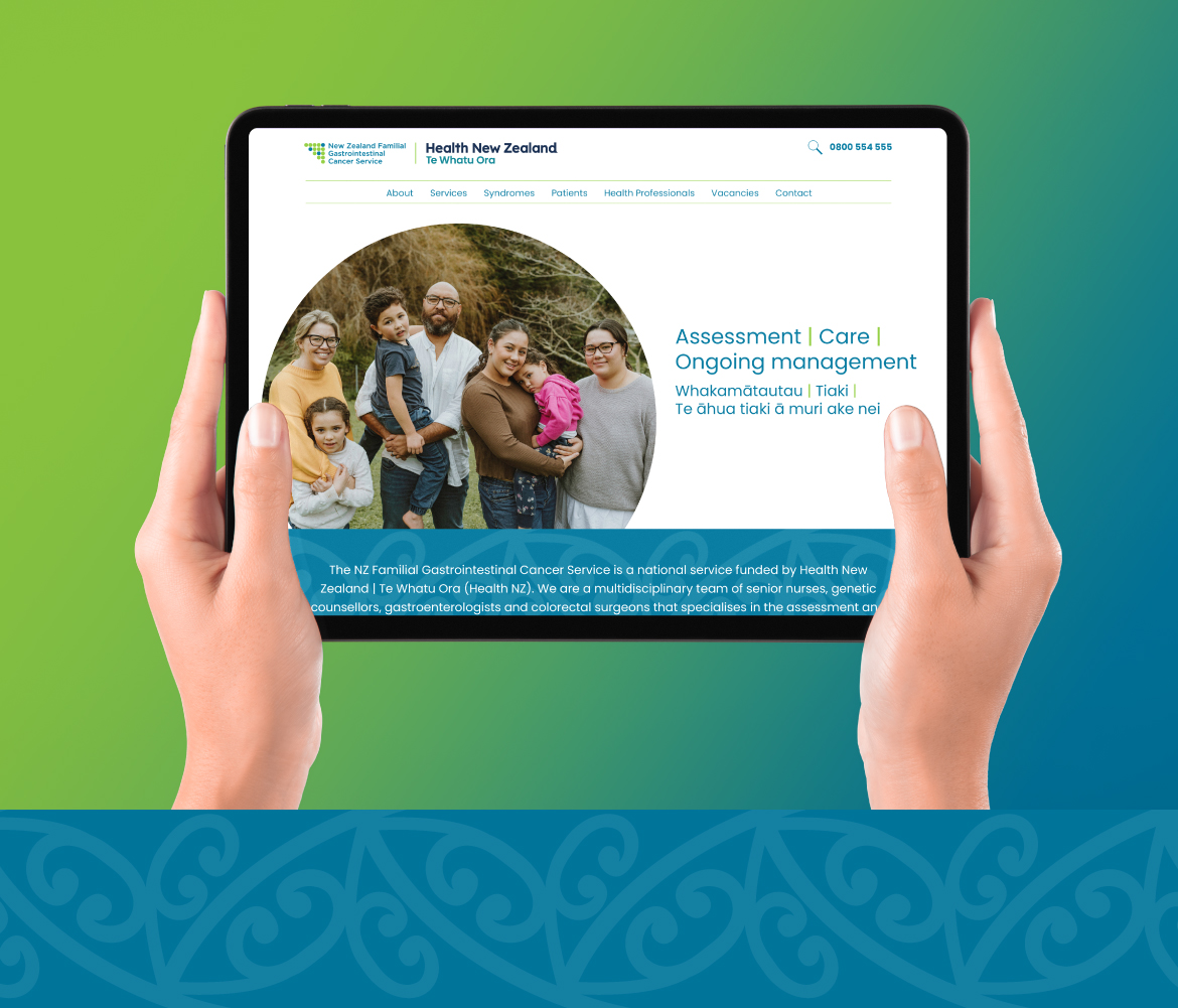 Website for Health NZ - Familial Gastrointestinal Cancer Department