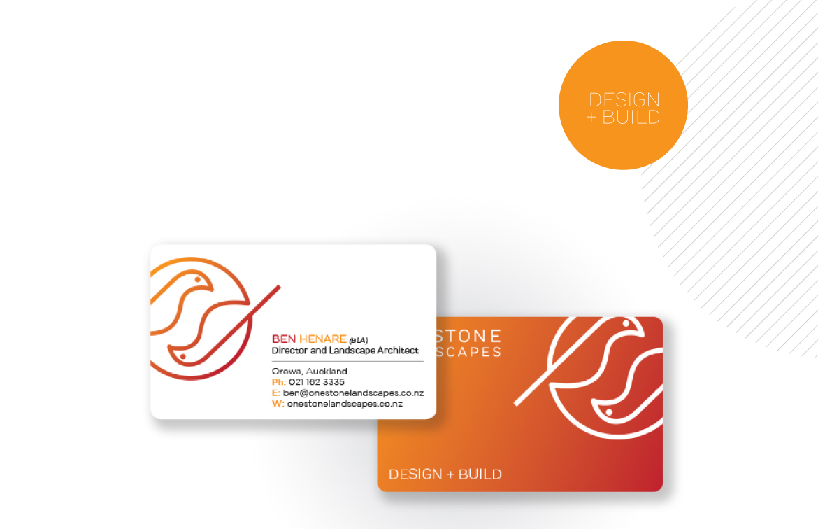 Business card design for landscape design and build company