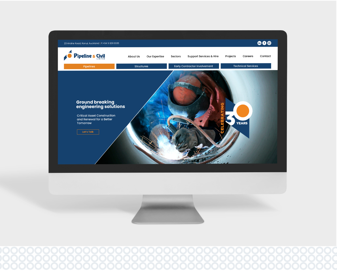 Website for pipeline civil contractor