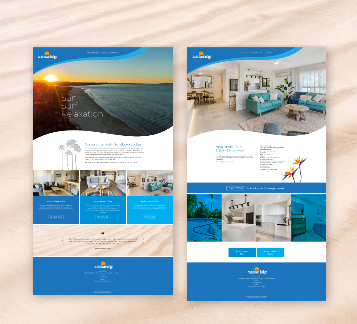 Queensland holiday accommodation website design and build