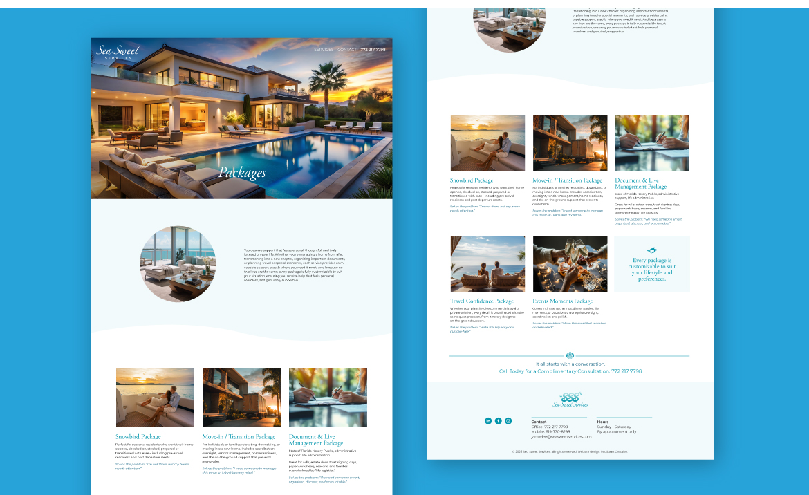 Website for luxury bespoke lifestyle management company