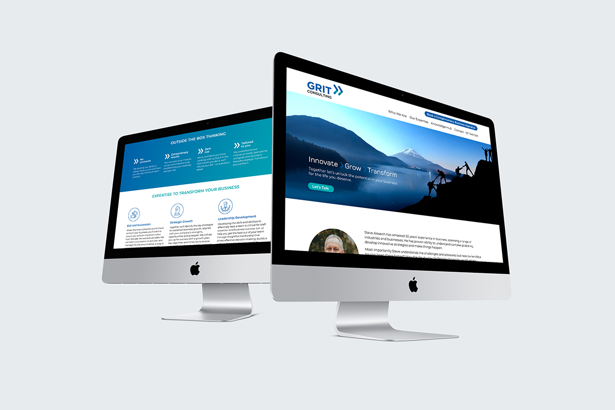 Home page design for business coach
